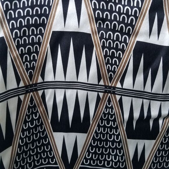 DOLAN black cream beige racerback silk tank top geometric print - Picture 5 of 6